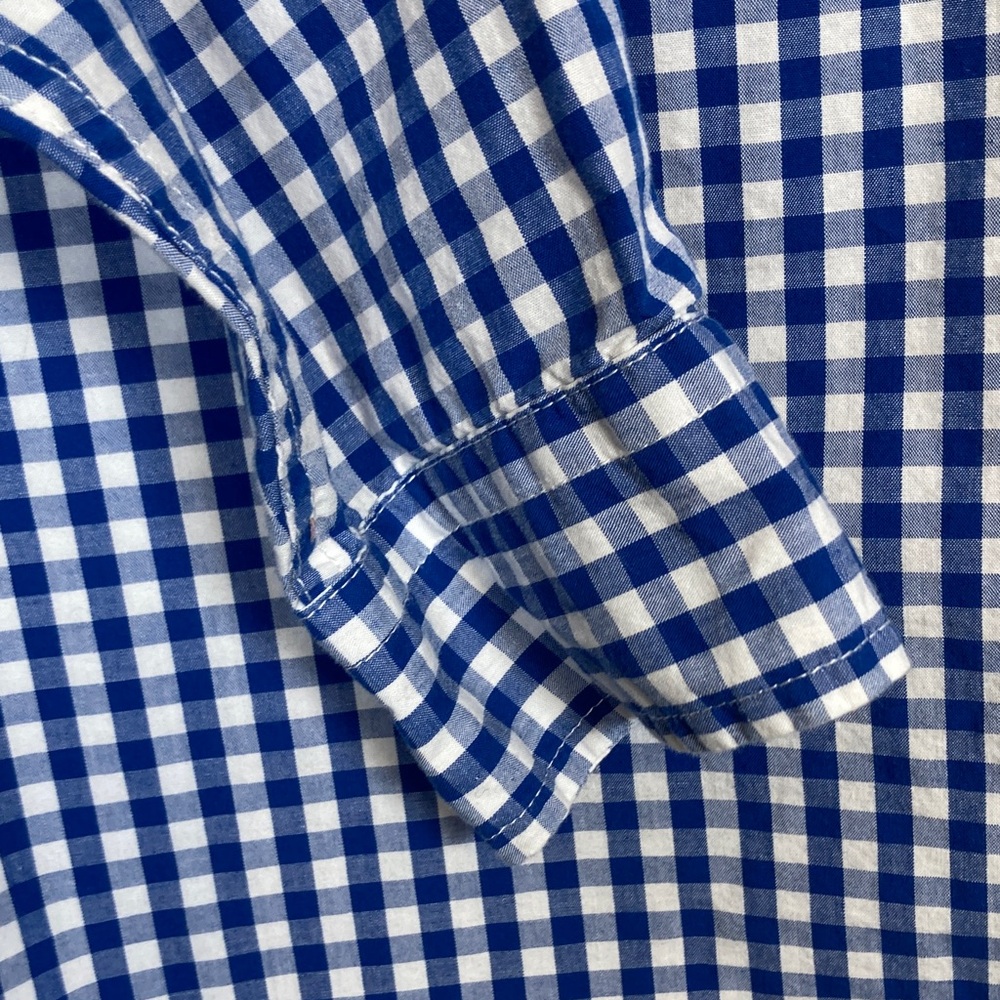Falls Creek Women’s Royal Blue White Gingham Plaid Button Up Sz M - Picture 11 of 13